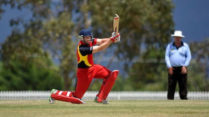 Tuggeranong's Matt Floros scored 81 against Wests to help Tuggeranong to victory by one run. Photo: Graham Tidy