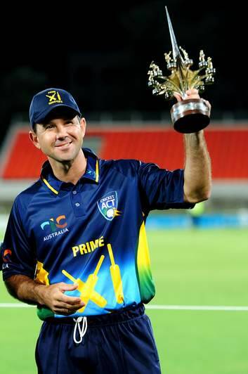 Ricky Ponting with the trophy. Photo: Melissa Adams