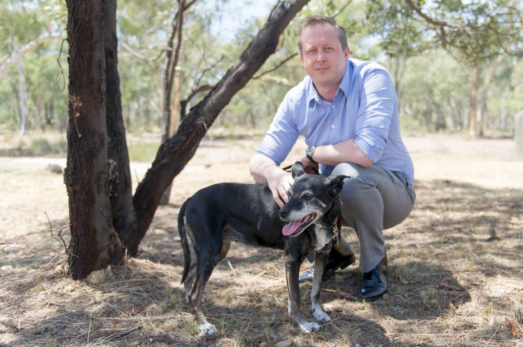 Animal Medicines Australia Executive Director, Ben Stapley with dog Kiera. Photo Jay Cronan Photo: Jay Cronan