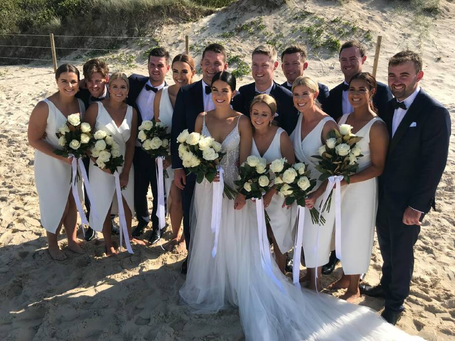 Among the bridal party was Jarrod's long-time friend and former Raiders player Todd Carney. Photo: Supplied