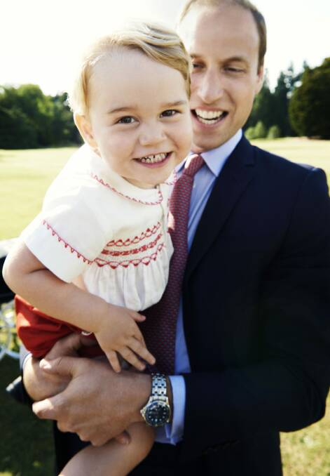 Prince George plays with his father, Prince William, in a 2015 photograph released to mark his second birthday. Photo: Getty Images