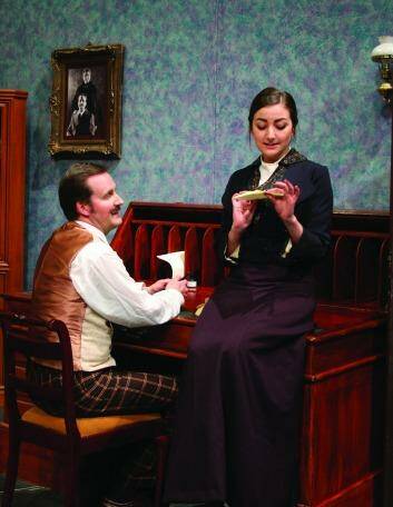 Peter Holland, left and Natalie Waldron in Gaslight at Theatre 3. Photo: Helen Drum