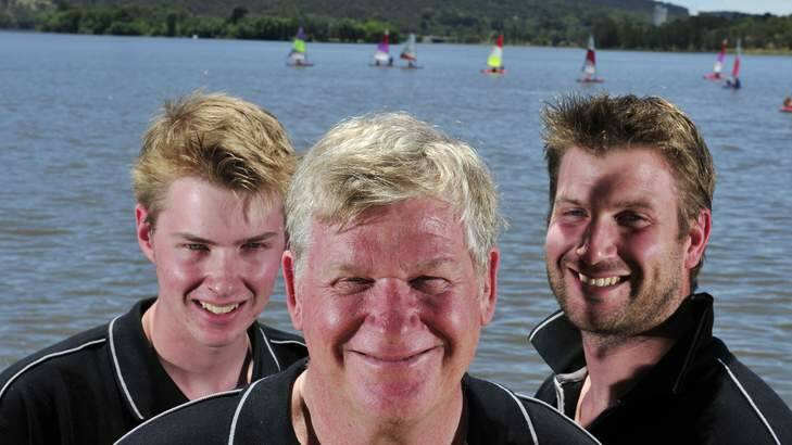 Canberra's Cooke family - Ian, centre, with sons Nick, left, and Michael - will contest the Sydney to Hobart. Photo: Jay Cronan