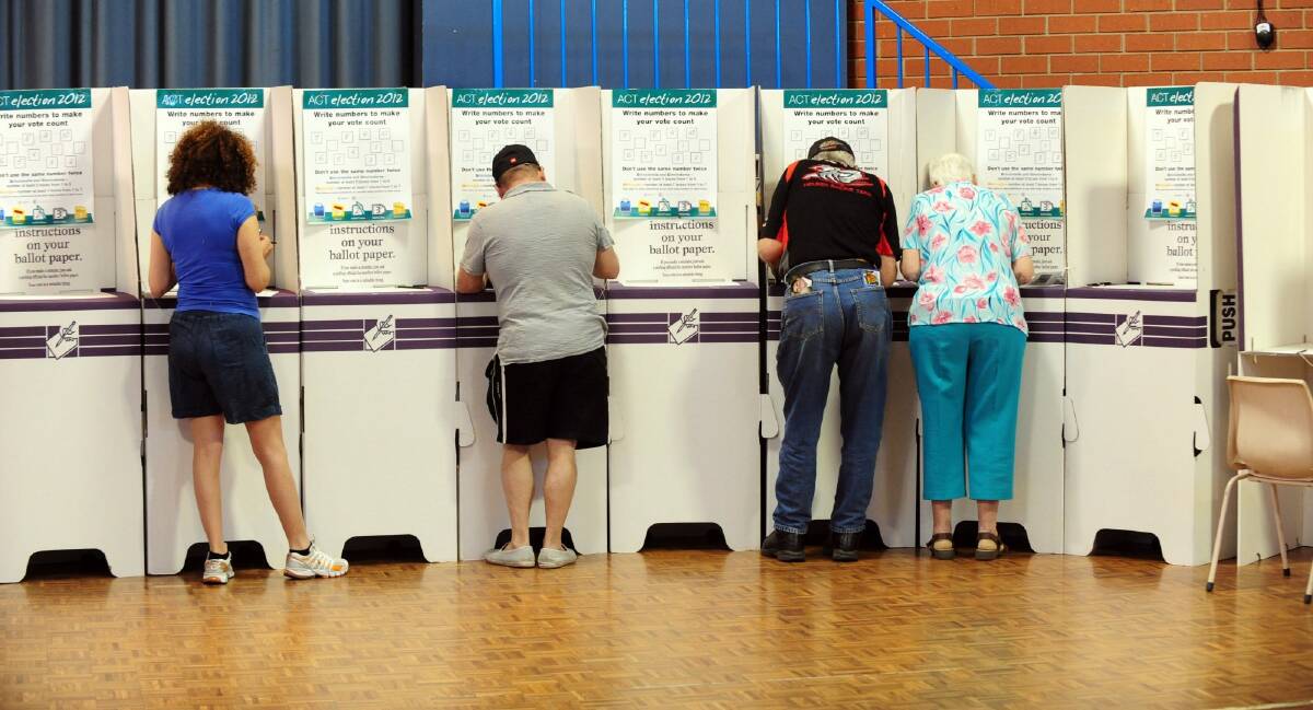Voters in the ACT election had a lot more choice last October. Photo: Karleen Minney