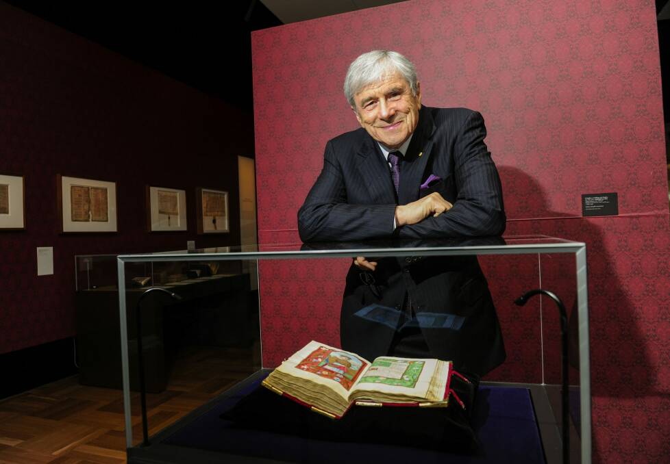 Kerry Stokes at the official opening of Revealing the Rothschild Prayer Book at the National Library of Australia. Photo: Melissa Adams