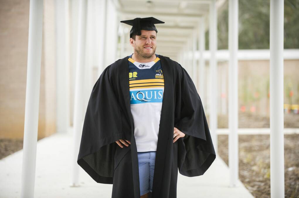 Ben Alexander studied for 11 years to graduate from the University of Canberra. Photo: Rohan Thomson