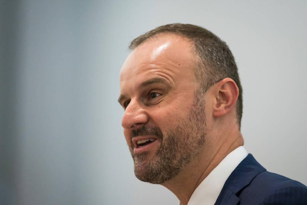 Chief Minister Andrew Barr, whose comment that he apparently "hates journalists" has been labelled a "brain snap". Photo: Dion Georgopoulos