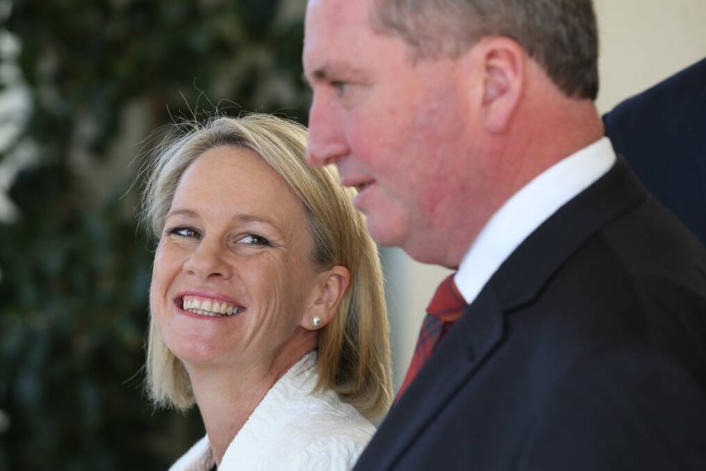 Nationals leaders Fiona Nash and Barnaby Joyce are leading forced moves out of Canberra. Photo: Andrew Meares