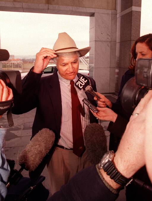 Bob Katter, arriving at Parliament House in 1998, has spent nearly a quarter of a century working in Canberra but said it had become less friendly in and out of the House since the 1980s. Photo: Mike Bowers
