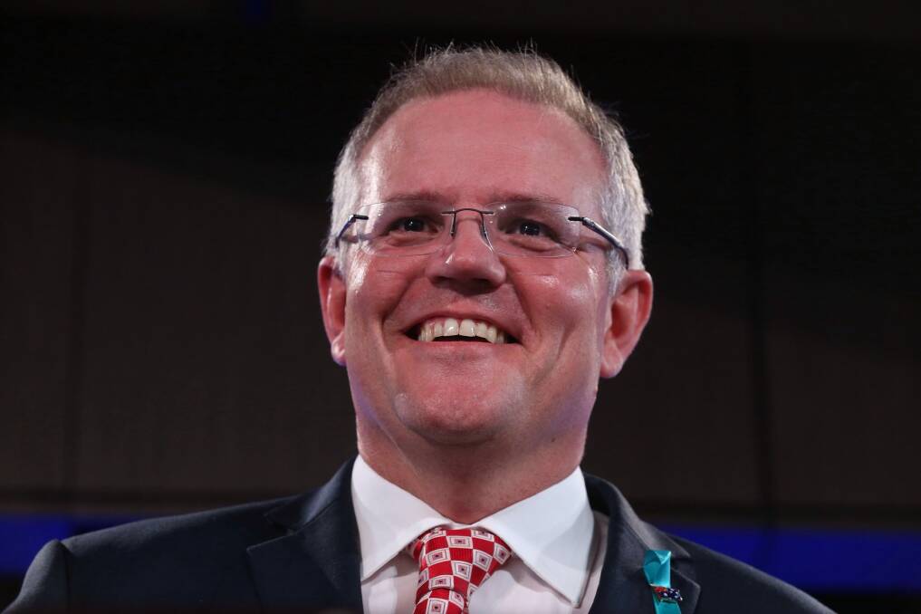 Social Services Minister Scott Morrison was all smiles at the National Press Club on Wednesday. Photo: Andrew Meares