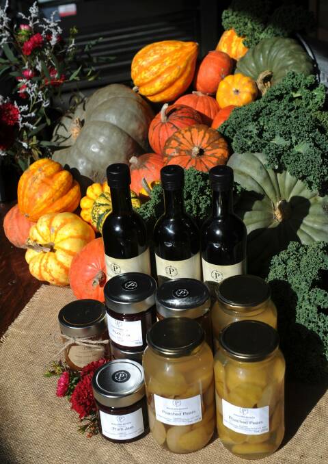 Produce and preserves from the market garden and kitchen at Pialligo Estate Farmhouse. Photo: Graham Tidy 
