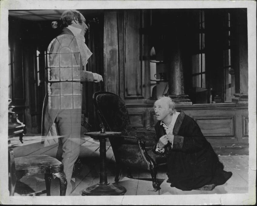 Alistair Sim, right, as Scrooge in A <i> A Christmas Carol</i> (1952). Photo: Supplied