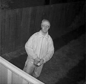 This man was seen to throw items into a yard in Higgins at 5am on Wednesday. Baited meat was later found in the yard.  Photo: ACT Policing