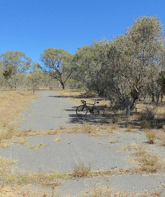A remainder of the old Pine Island Road located behind the South Tuggeranong ACT Fire & Rescue Station. Photo: Mark Dawson