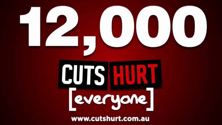 A frame from the CPSU's new ad campaign against Tony Abbot's plans to cut jobs from the Commonwealth public sector. Photo: Supplied