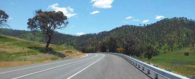 Gocup Road, on which the NSW government has completed $65.9 million worth of safety upgrades since 2012. Photo: NSW government