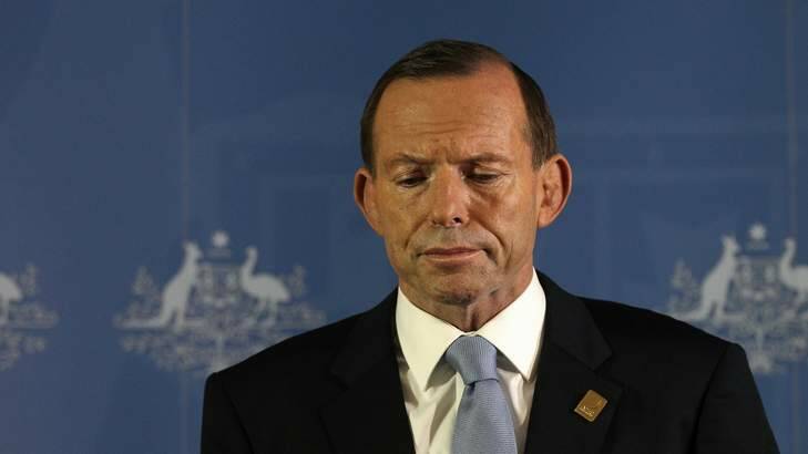 Prime Minister Tony Abbott addresses the media during a press conference, in Bali. Photo: Alex Ellinghausen