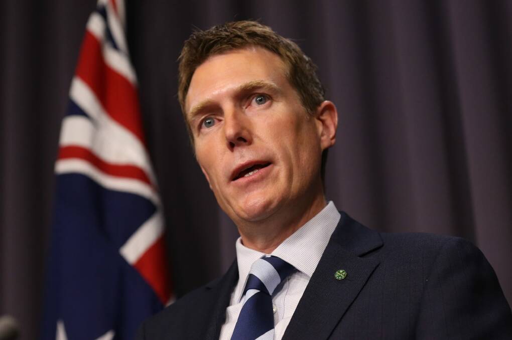 Social Services Minister Christian Porter would not discuss the national redress scheme.  Photo: Andrew Meares