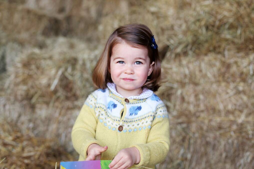 Princess Charlotte appears to be thrilled at the prospect of her impending second birthday in this new photo taken by her mother, the Duchess of Cambridge.  Photo: HRH The Duchess of Cambridge via Getty Images