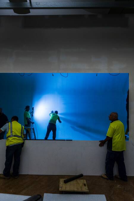 Preparing for the James Turrell exhibition in 2014. Photo: Rohan Thomson