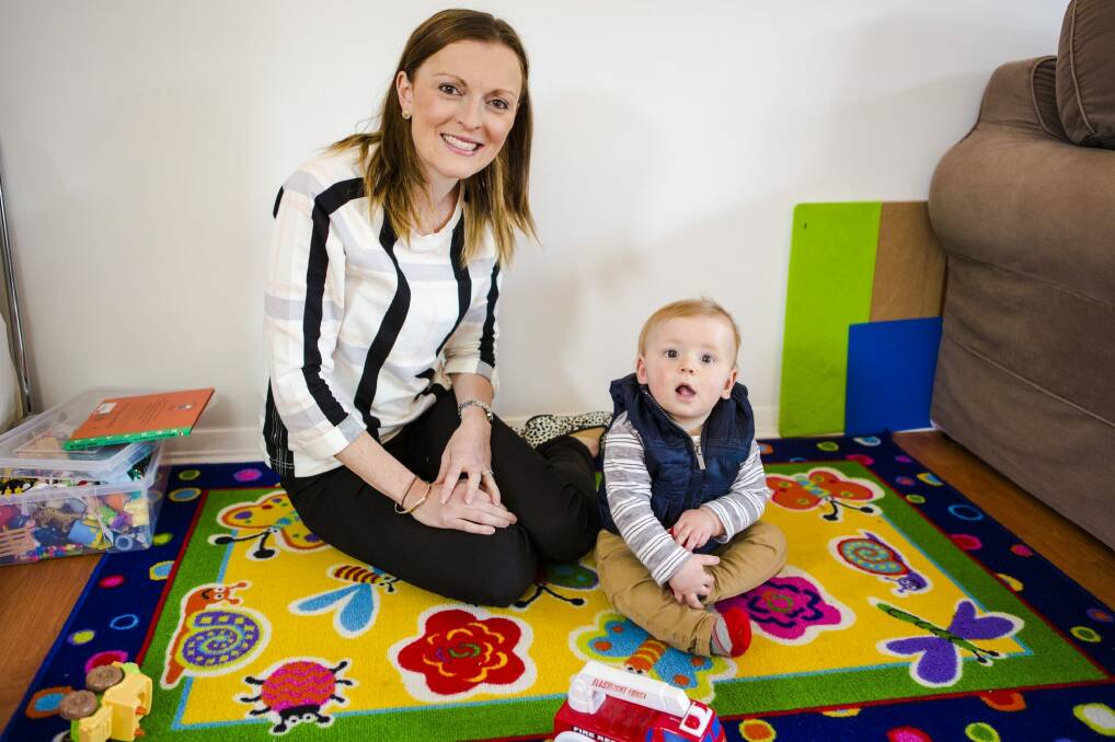Kate Lynch with her eight-month-old son Jack. Photo: Jamila Toderas