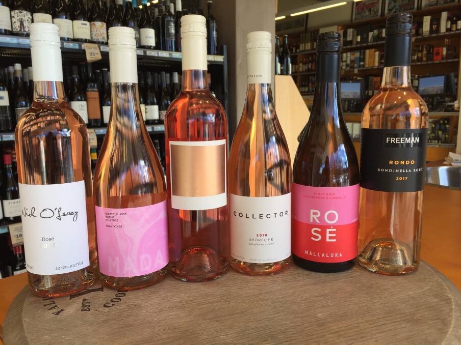 A selection of rosés from the Canberra Wine Region from Ainslie Cellars. 
 Photo: Karen Hardy 