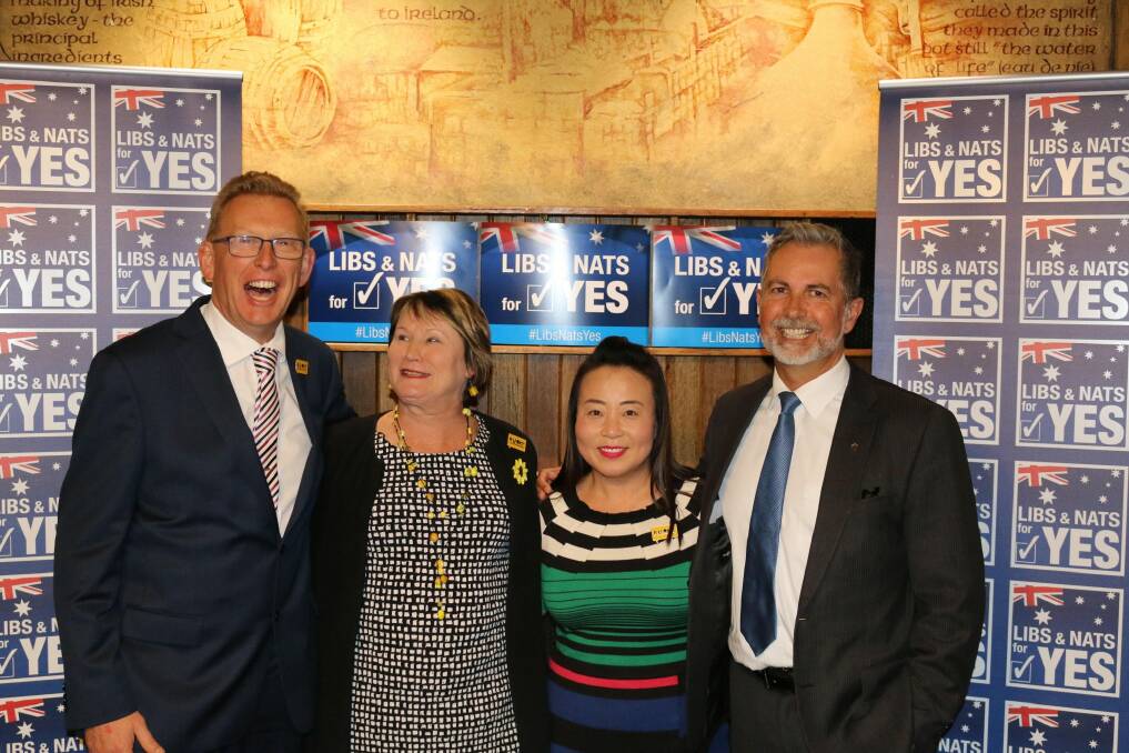 Liberals Mark Parton, Nicole Lawder, Elizabeth Lee and Jeremy Hanson at the event. 