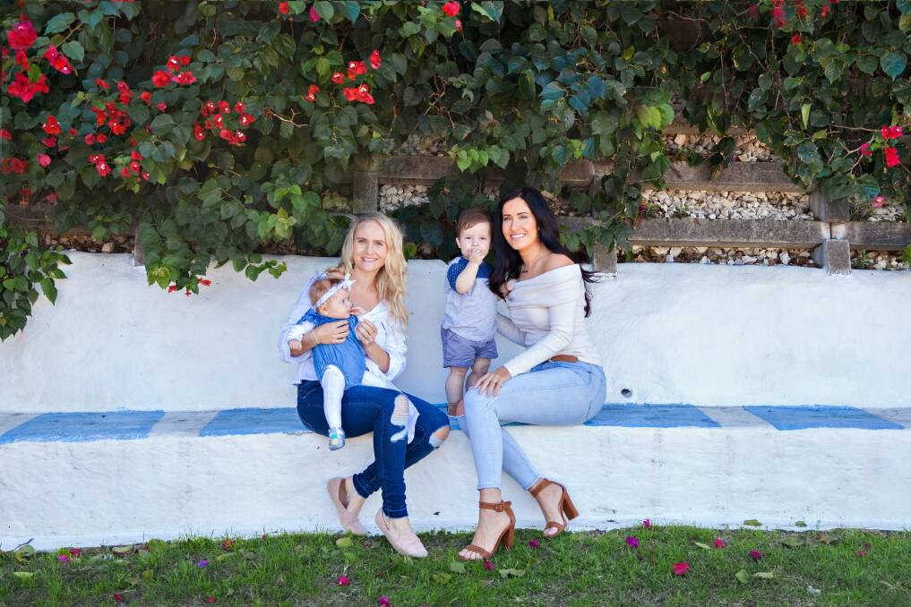 Co-creators of Mama Tribe Haley Finlayson and Nikki McCahon with their babies. Photo: Mama Tribe