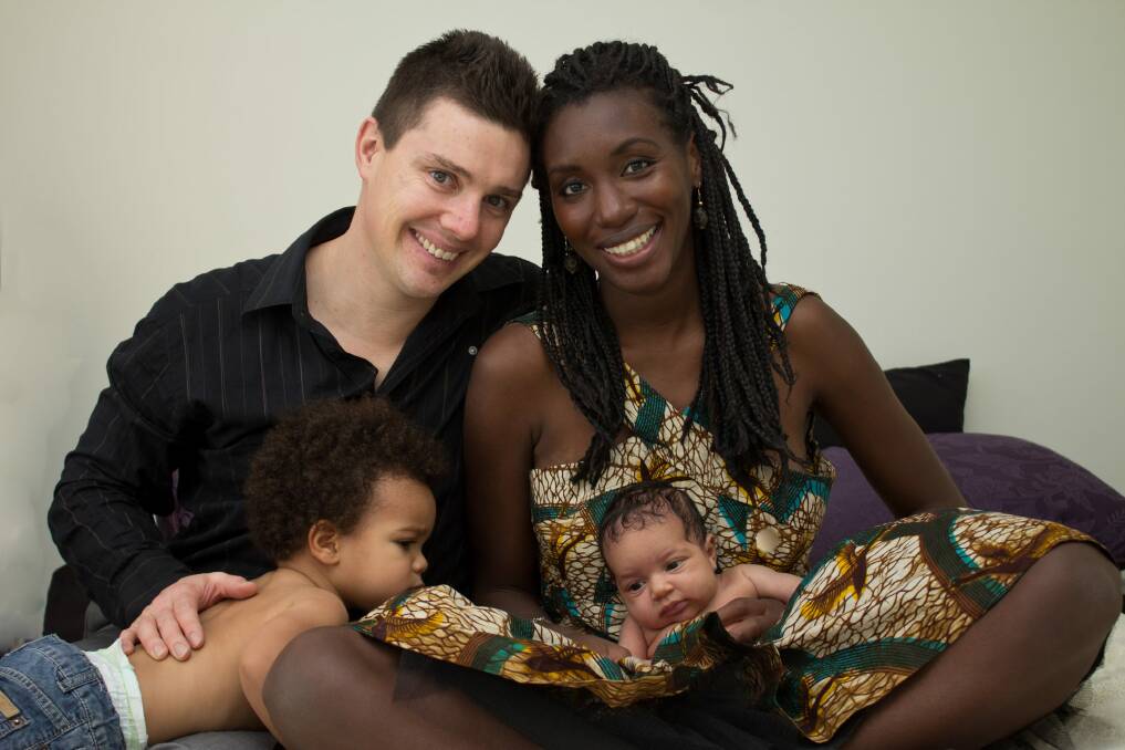 Matthew Green and Naomi Kissiedu-Green with their children Ebony and Kobi. Photo: Supplied