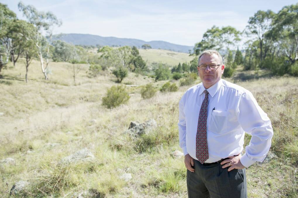 Stephen Caldicott is against the  proposed development near the Murrumbidgee River and how it will affect Tuggeranong's clubs and communities.
 Photo: Jay Cronan