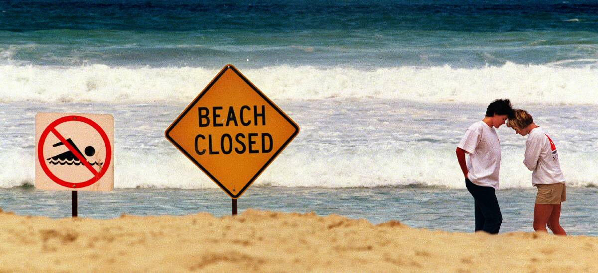 Only three Gold Coast beaches remained open on Saturday. Photo: Craig Golding