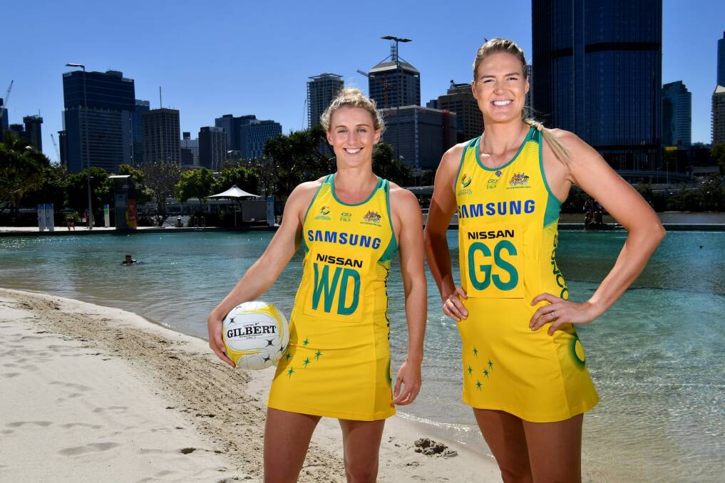 New leaders: Diamonds vice captain Gabi Simpson and captain Caitlin Bassett in Brisbane on Friday. Photo: AAP