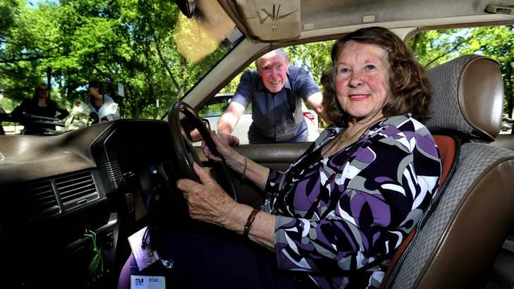 VOLUNTEERING: The driving habits and performance of Ruth Aylott, of Ainslie,  and Brian Hedley, of Jerrabomberra, will be tracked by Australian National University researchers. Photo: Melissa Adams