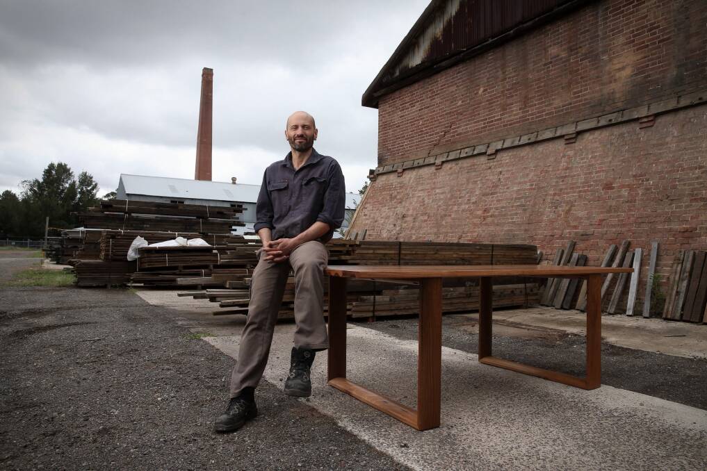 Thor Diesendorf has been based at the Brickworks for 21 years 'doing recycled timber and making furniture'. Photo: Andrew Meares