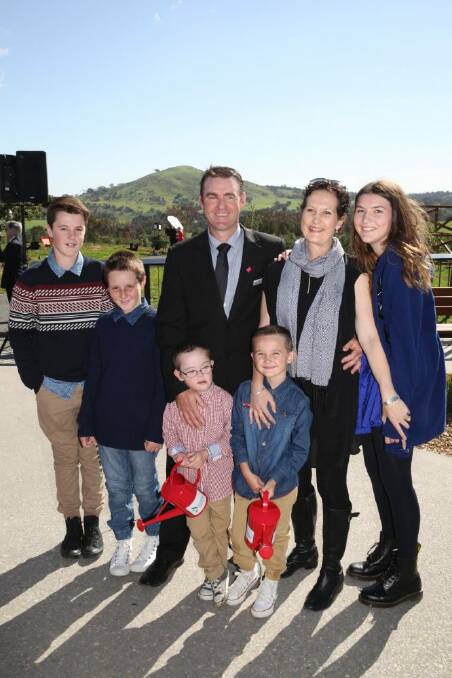 The Lye family of Holder had a memorable day at the National Arboretum Canberra: (l-r) Zachary (13), Harrison (10), Greg, six-year-old twins Sebastian and Oliver, Moira and Madeleine (15).  Photo: Jodi Shepherd, Hot Shots Photography