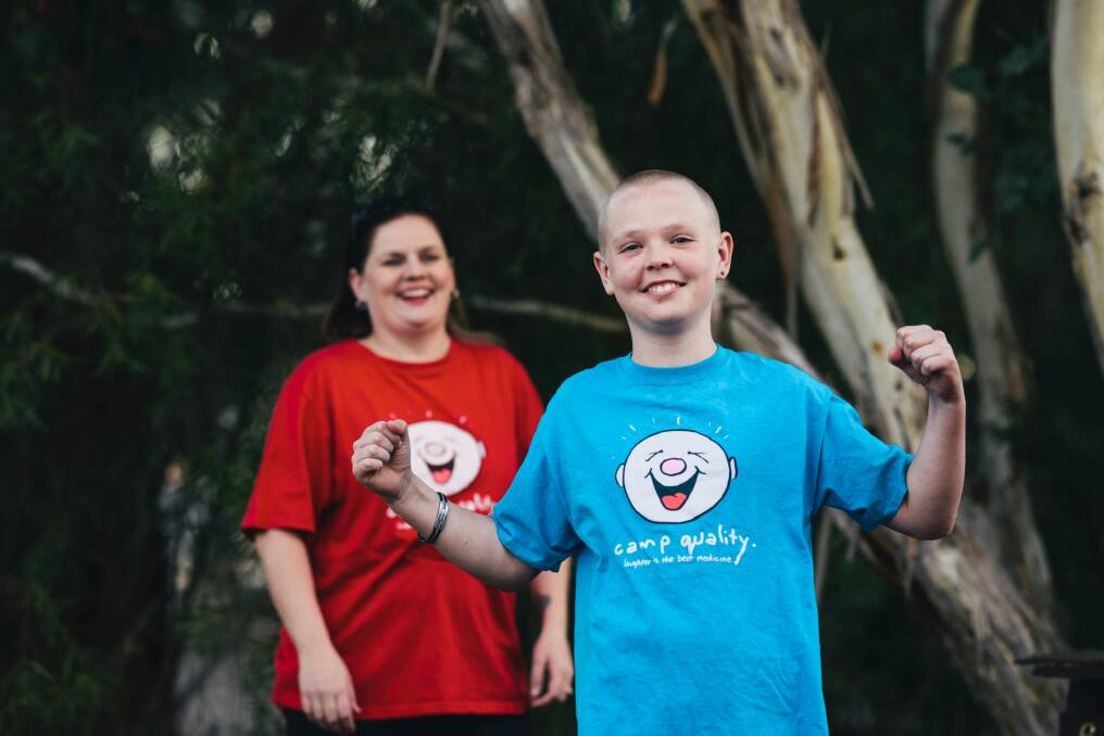 Kodi Fox has been in remission from cancer for four years. His mum Kylie Wiggins is this month raising funds for the service that builds hope and optimism in children living with cancer aged from newborn to 13. Photo: Rohan Thomson