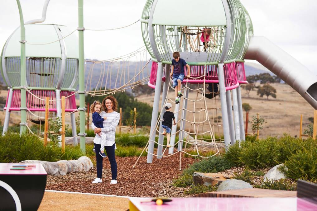 Jenny Petkevicius with daughter Lilah Hara, 4, at the Gumnut Park in Googong. Photo: Supplied