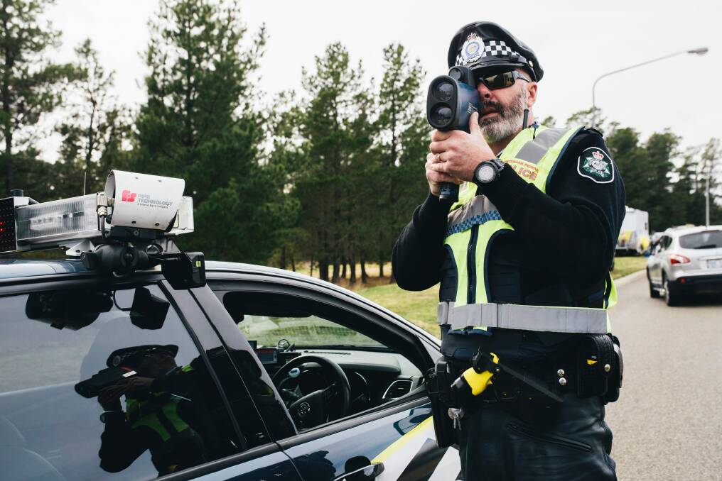 Fines should be determined on how much people earn.
First constable Rob Smith using a speed camera. Photo: Rohan Thomson
