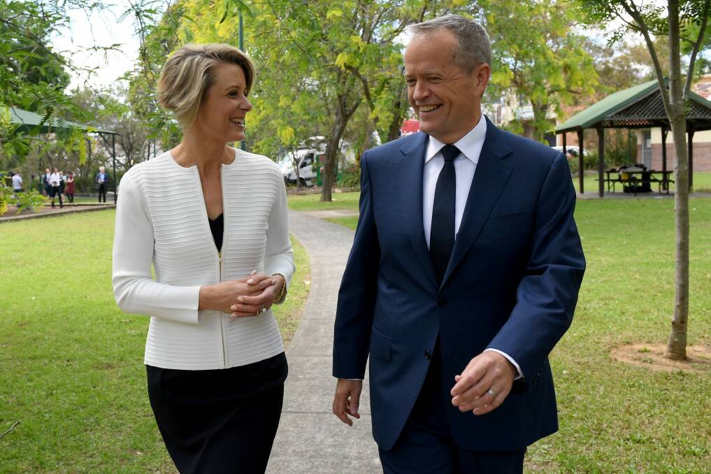 On the hustings: Labor leader Bill Shorten and former NSW premier Kristina Keneally. Photo: AAP