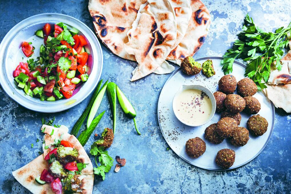 Falafel with lemon tahini dressing from Healthy Thermo Cooking for Busy Families  Photo: Supplied 