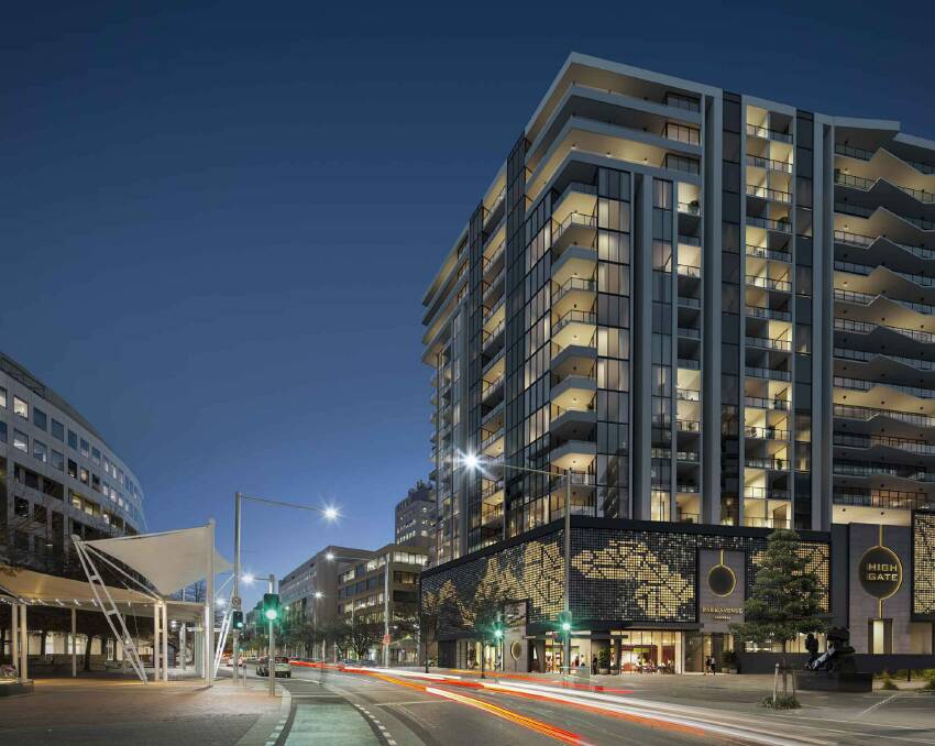 An artists impression of Park Avenue Canberra which will be part of a development called Highgate apartments. Photo: Supplied