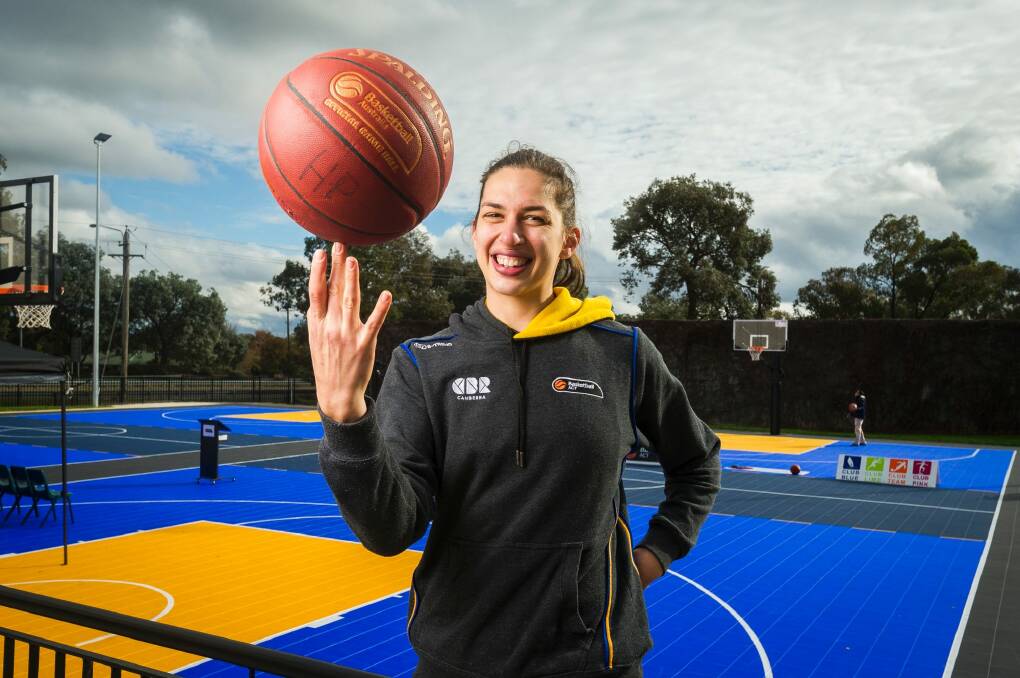 Australian Opal Marianna Tolo at the launch of the three-on-three courts. Photo: Dion Georgopoulos
