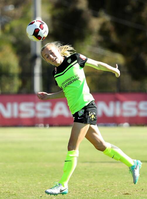 Nickoletta Flannery was everywhere in Canberra United's massive win over the Brisbane Roar. Photo: Getty
