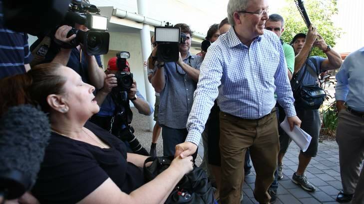 Dianne Day meets Prime Minister Kevin Rudd at a GP Super Clinic in Darwin. Photo: Andrew Meares