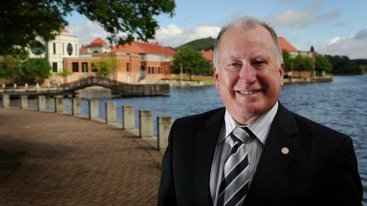 Mick Gentleman stands down by the lake in Tuggeranong. Photo: Colleen Petch COP
