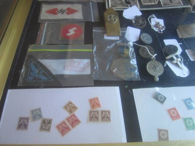 Reflecting ideology: Items of Nazi memorabilia sold at an ACT auction house on Sunday. Photo: The Auction Barn