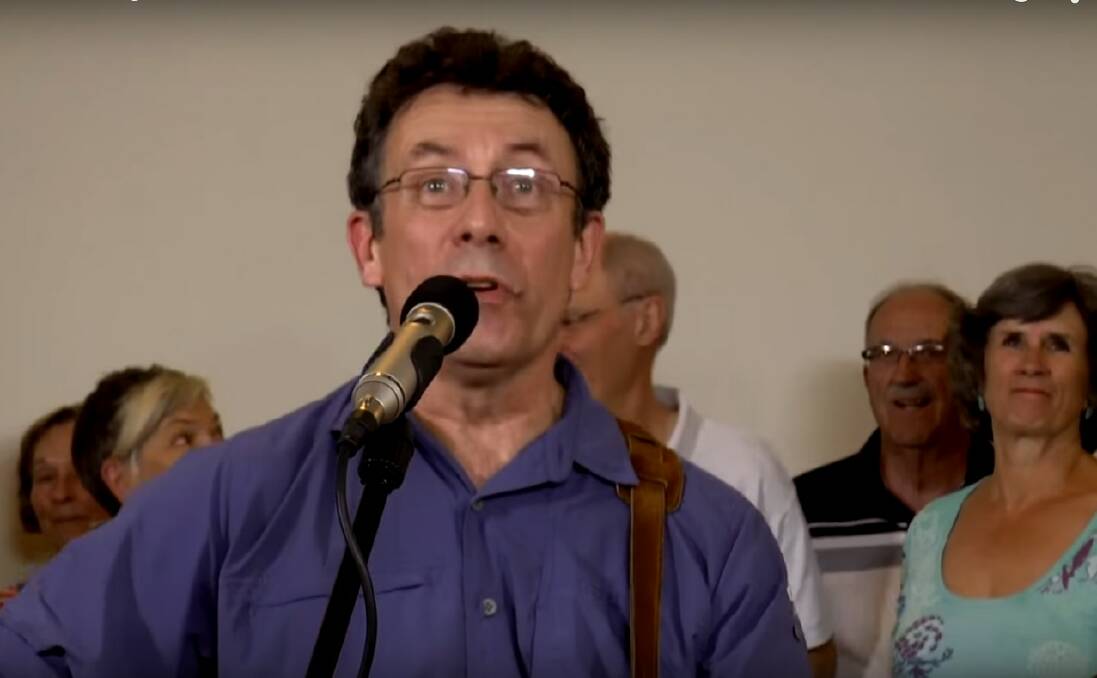 Tony Turner, a public servant at Environment Canada, who wrote and sang the protest song Harperman. Photo: YouTube