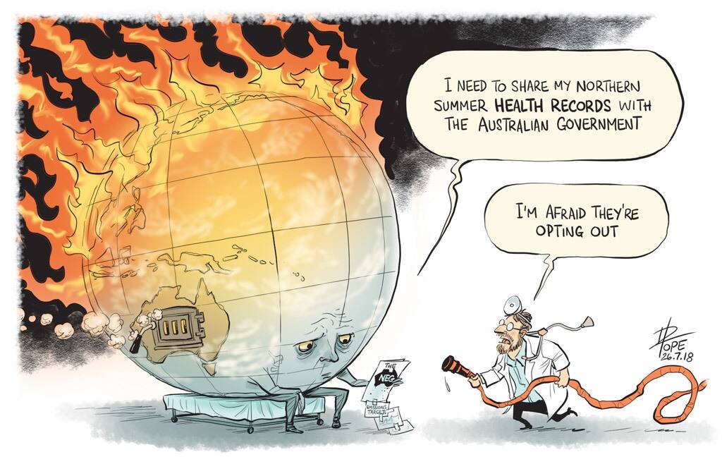 The Canberra Times editorial cartoon for Thursday, July 26, 2018. Photo: David Pope