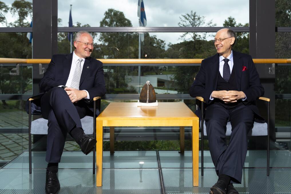 Estonian ambassador Andres Unga, left, and Finnish ambassador Lars Backström in their shared embassy. Photo: Lawrence Atkin