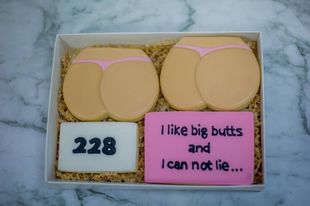 My Fashfest audition inspired lots of people, including dessert company Lulu and Sis, who immortalised my bum in biscuits. Photo: Karleen Minney